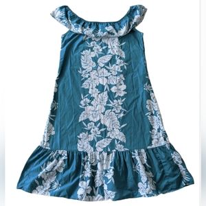 Helena's made in Hawaii vintage dress size L ruffle hem FLAWS